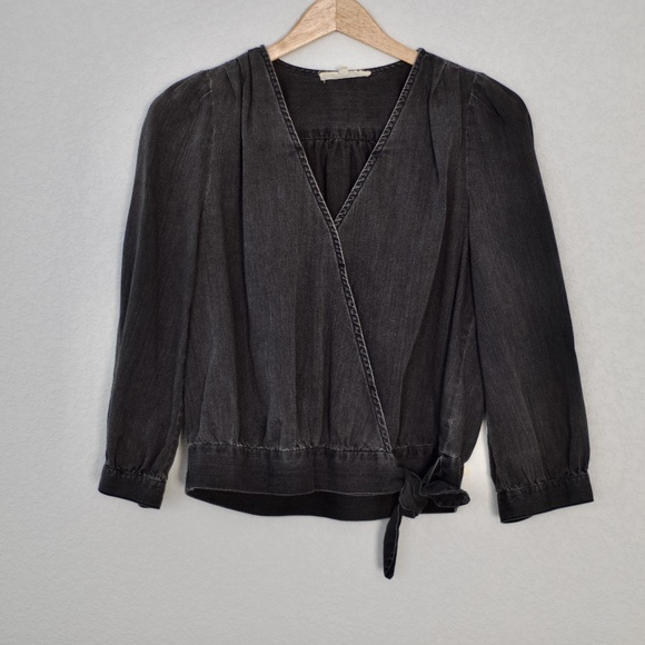 Madewell Bundle of 3 Blue, White and Black Wrapped Tops M - Picture 9 of 16